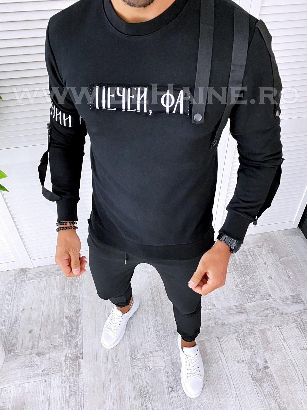 Bluza barbati neagra slim fit 2727 n5-5